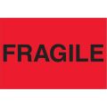 2 x 3" - "Fragile" (Fluorescent Red) Labels