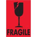 2 x 3" - "Fragile" (Fluorescent Red) Labels