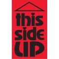 3 x 5" - "This Side Up" (Fluorescent Red) Labels