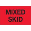 3 x 5" - "Mixed Skid" (Fluorescent Red) Labels