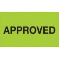 3 x 5" - "Approved" (Fluorescent Green) Labels