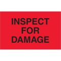 1 1/4 x 2" - "Inspect For Damage" (Fluorescent Red) Labels