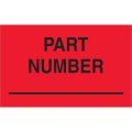 1 1/4 x 2" - "Part Number" (Fluorescent Red) Labels