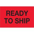 1 1/4 x 2" - "Ready To Ship" (Fluorescent Red) Labels