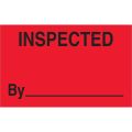 1 1/4 x 2" - "Inspected" (Fluorescent Red) Labels