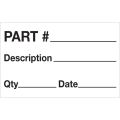 1 1/4 x 2" - "Part# - Description - Qty - Date" Labels