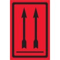 4 x 6" - Two Up Arrows Over Bar (Fluorescent Red) Labels