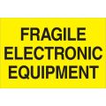 2 x 3" - "Fragile - Electronic Equipment" (Fluorescent Yellow) Labels