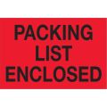 2" x 3" - "Packing List Enclosed" (Fluorescent Red) Labels