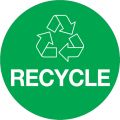 3" Green Circle "Recycle"