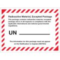 4 3/8 x 3 1/4" - "Radioactive Material, Excepted Package" Labels