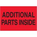 2 x 3" - "Additional Parts Inside" (Fluorescent Red) Labels