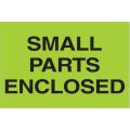 2 x 3" - "Small Parts Enclosed" (Fluorescent Green) Labels