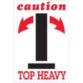 4 x 6" - "Caution - Top Heavy" Arrow Labels