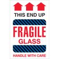 4 x 6" - "Fragile Glass - This End Up" Labels