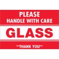 2 x 3" - "Glass - Handle With Care" Labels