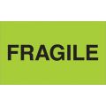 3 x 5" - "Fragile" (Fluorescent Green) Labels