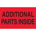 3 x 5" - "Additional Parts Inside" (Fluorescent Red) Labels