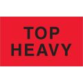 3 x 5" - "Top Heavy" (Fluorescent Red) Labels