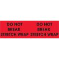 3 x 10" - "Do Not Break Stretch Wrap" (Fluorescent Red) Labels