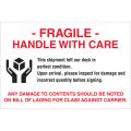 4 x 6" - "Fragile - Handle With Care" Labels