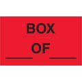 3 x 5" - "Box ___ of ___" (Fluorescent Red) Labels