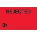 3 x 5" - "Rejected By" (Fluorescent Red) Labels