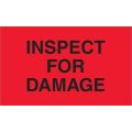 3 x 5" - "Inspect For Damage" (Fluorescent Red) Labels