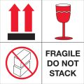 4 x 4" - "Fragile - Do Not Stack" Labels