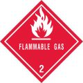 4 x 4" - "Flammable Gas - 2" Labels