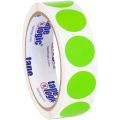 1" Fluorescent Green Inventory Circle Labels