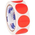 1 1/2" Fluorescent Red Inventory Circle Labels