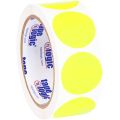 1 1/2" Fluorescent Yellow Inventory Circle Labels