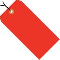 2 3/4 x 1 3/8" Fluorescent Red 13 Pt. Shipping Tags - Pre-Strung