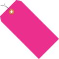 2 3/4 x 1 3/8" Fluorescent Pink 13 Pt. Shipping Tags - Pre-Wired