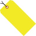 3 1/4 x 1 5/8" Fluorescent Yellow 13 Pt. Shipping Tags - Pre-Strung