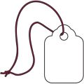 3/8 x 13/16" White Merchandise Tags - Pre-Strung Magenta String