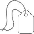 1 3/32 x 1 3/4" White Merchandise Tags - Pre-Strung