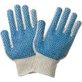 PVC Blue Dot Knit Gloves - Small