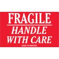 3 x 5" - "Fragile - Handle With Care" Labels