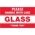 3 x 5" - "Glass - Please Handle With Care" Labels